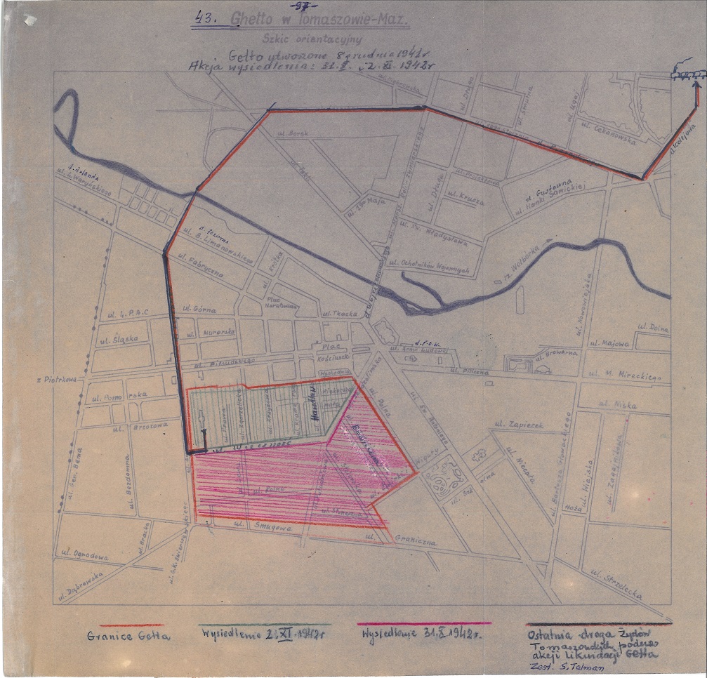 Plan getta w Tomaszowie Maz. z okresu II wojny światowej - Zbiór Jerzego Wojniłowicza